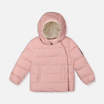 Little Kids Girl Quilted Winter Jacket Adapted for Car Seats