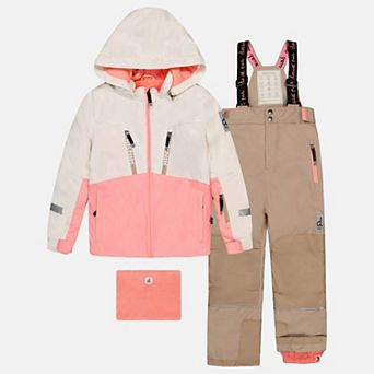 Big Kids Girl Two Piece Teknik Cordura-Reinforced Snowsuit with Hooded Jacket and Snow Pants