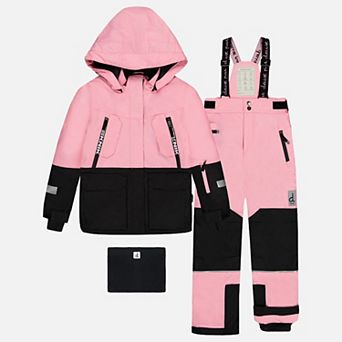 Big Kids Girl Two Piece Teknik Cordura-Reinforced Snowsuit with Hooded Jacket and Snow Pants