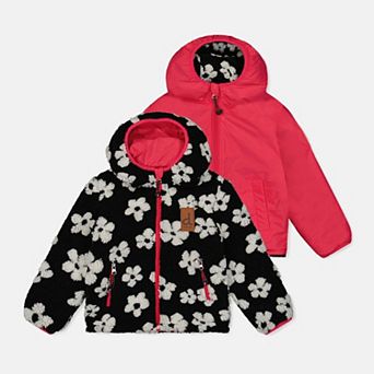 Big Kids Girl Floral Print Reversible Mid-Season Jacket
