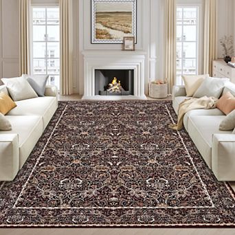 Area Rugs Machine Washable Rugs for Bedroom Area Rug Vintage Non-Slip Boho Distressed Retro Carpet