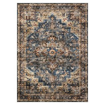 Vintage Rug Washable Rug Retro Oriental Carpet Non Shedding Floor Mats Foldable Floor Covering