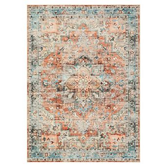 Vintage Rug Washable Rug Retro Oriental Carpet Non Shedding Floor Mats Foldable Floor Covering