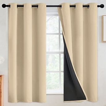 2 PANELS Blackout Curtains Bedroom Thermal Insulated Grommet Drapes Room Darkening