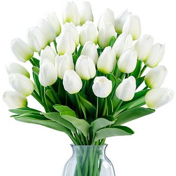 Artificial Tulip Flowers Real Touch PU Faux Stems Wedding Bouquet Home Decor