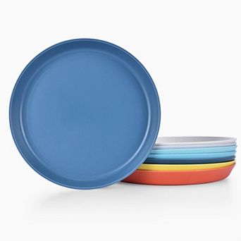 Wheat Straw Plastic Dinner Plates Lightweight Dessert Pasta Dishware