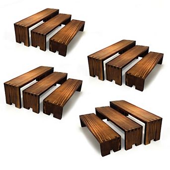 Wood Riser Display Stand Tiered Organizer Rack