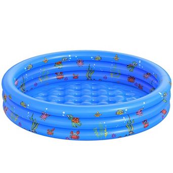 Round Inflatable Pool Portable Wading Pool for Kids Suitable for Indoor and Outdoor Use