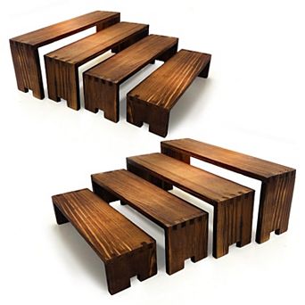 Wooden Tiered Display Risers Stand Organizer