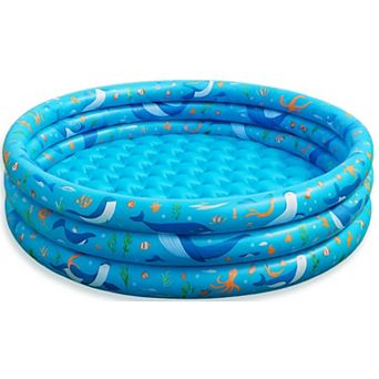 Inflatable Pool Round Blow Up Swimming Splash Pool Cushioned Floor