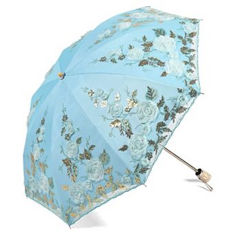 Lace Embroidery Sun Parasol Folding Wedding Umbrella