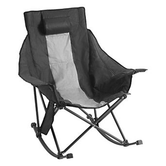 VEVOR Heated Camping Chair, 3 Heating Settings, Large-Sized Padded Folding Rocker, 225lbs