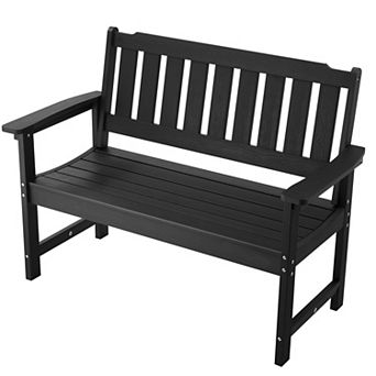VEVOR Outdoor Bench, 50.5 inch, 800 lbs Weight Capacity for 2-3 Persons, Weatherproof Plastic Frame