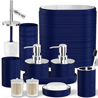 Bathroom Accessory Set Trash Can Soap Dispenser 10 pc