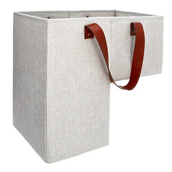 Stair Basket Wooden Foldable Storage Organizer with Handles