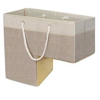 Stair Basket Handle Storage Organizer Anti-slip Beige