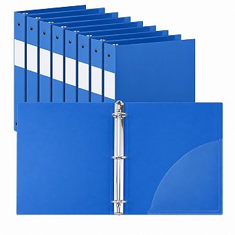 8-Pack 3 Ring Binders Flexible Pp School Classroom Organizer Holds 240 Sheets