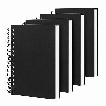 4-Pack Spiral Hardcover Notebooks: Thick 8mm Ruled Pages For School, Office & Travel Writing