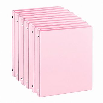 6-Pack 1/2 Inch 3 Ring Binders With Interior Pockets Holds 100 Sheets