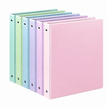 6-Pack 3 Ring Binders With Pockets Letter Size Paper Storage For School Office