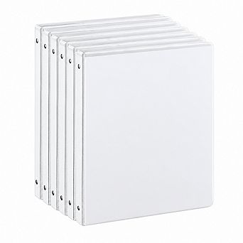 6-Pack 1/2 Inch 3 Ring Binders With 2 Interior Pockets Holds 100 Sheets Letter Size