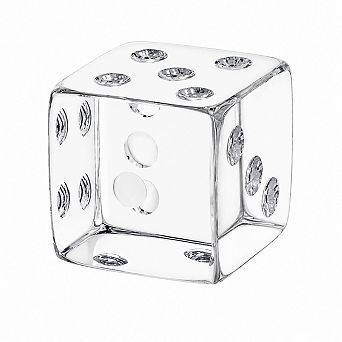 Clear Crystal Dotted Glass Paperweight Desk Home Office Decor