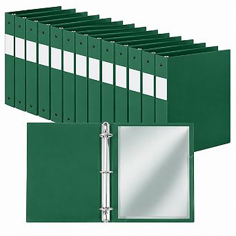 12-Pack 3 Ring Plastic Binders Bulk School Classroom Supplies Letter Size