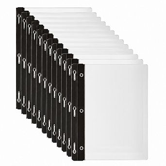 12-Pack Clear Front Report Covers With 3-prong Fasteners For Letter Size Documents