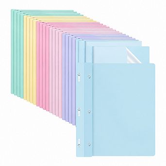 Clear Front Presentation Folders 3 Prong Plastic Document Organizer for School Office