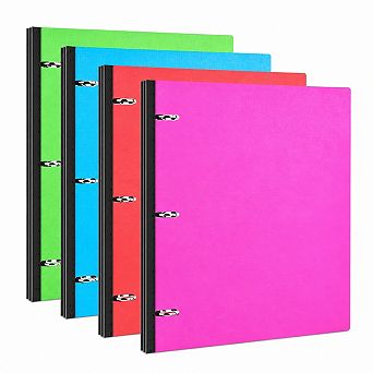 4 pc Telescoping 3 Ring Binder Foldable Front Cover Portable Plastic Organization