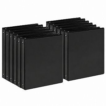 12-Pack 3 Ring Binder 200 Sheet Capacity Customizable Clear Overlay Office School Organization
