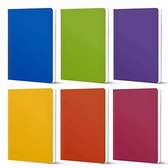 6-Pack Softcover Lined Journals College Ruled Thick Paper For Work School Business
