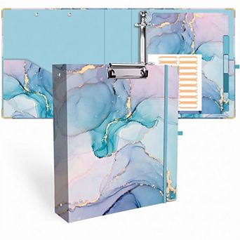 2 Inch Round 3 Ring Binder With Clipboard 5 Tab Dividers Organizer Pockets