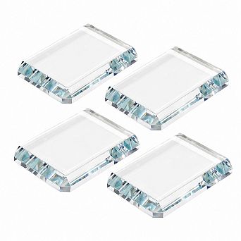 4 pc Clear Glass Paperweights Decorative Office Desk Crafts Gifts