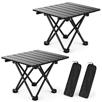 2 Pack Portable Foldable Camping Table Ultralight with Carry Bag Outdoor Picnic Beach Travel