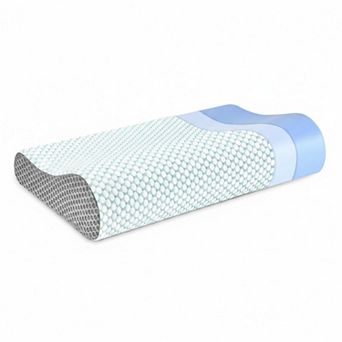 Memory Foam Neck Pillow Contour Slow Rebound Washable for Sleeping Side Back Stomach Sleepers
