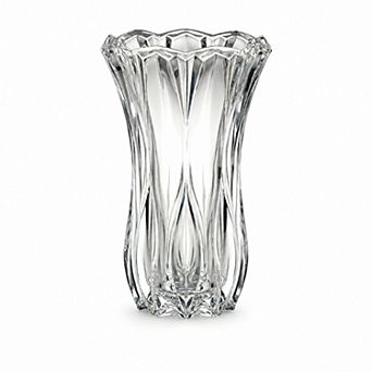 12-Inch Crystal Vase Elegant Cut Glass Floral Arrangements Decorative Centerpieces