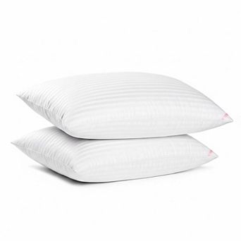 Bed Pillows 2 Pack King Size Soft Down Alternative Microfiber Breathable Cotton Cover Machine