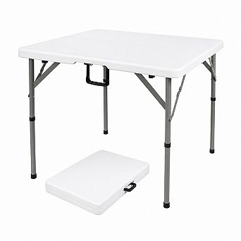 34 Inch Square Foldable Plastic Folding Table Portable Heavy Duty Indoor Outdoor Utility Table