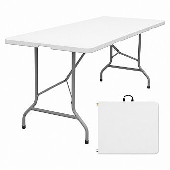 6ft Portable Foldable Plastic Utility Table Heavy Duty Indoor Outdoor Camping Party