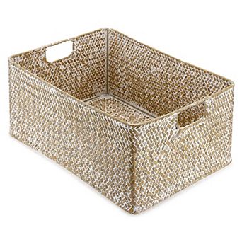 Seagrstorbaskets Wicker Storage Basket with Handles