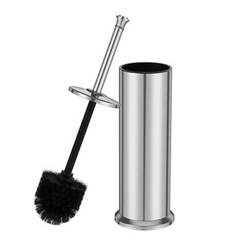 Toilet Brush Holder Stainless Steel Long Handle Deep Clean Space-Saving