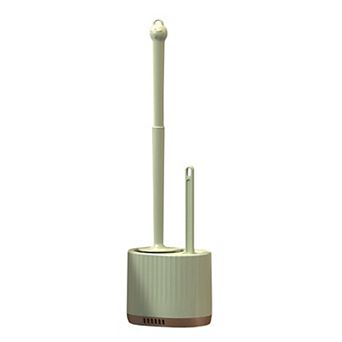 2 in Toilet Brush Plunger Set Holder Tweezers Long Handle