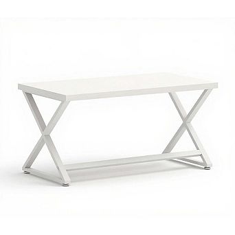 Wood Computer Desk, Modern Writing Desk with Metal Legs for Home Office