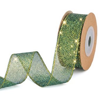 1 pc Glitter Fabric Ribbon for Gift Wrapping 0.8 Inchs x 5.5 Yards