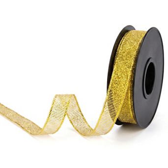 1 pc Glitter Fabric Ribbon for Gift Wrapping 0.4 Inchs x 5.5 Yards