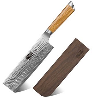 HOSHANHO 6.5" Damascus Nakiri Japanese Kitchen Cleaver with Magnetic Sheath