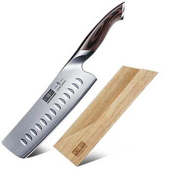 HOSHANHO 7-Inch High Carbon Steel Nakiri Japanese Chef Knife with Magnet Sheath