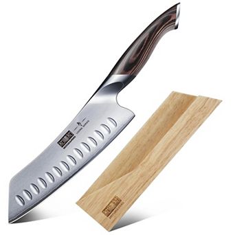 HOSHANHO 7 in Santoku Knife High Carbon Steel Kitchen Chef Knife with Sheath