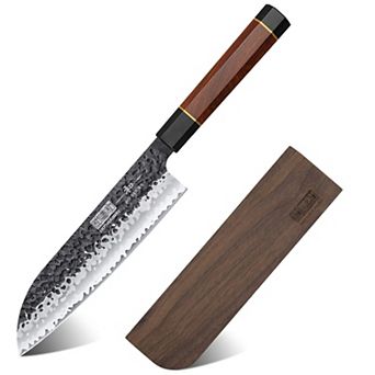 HOSHANHO 7" Japanese High Carbon Steel Santoku Chef Knife with Magnetic Sheath